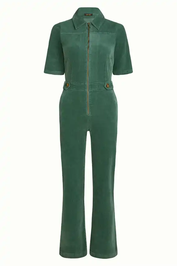 King Louie - Garbo Zip Buksedragt Corduroy - Matcha Green