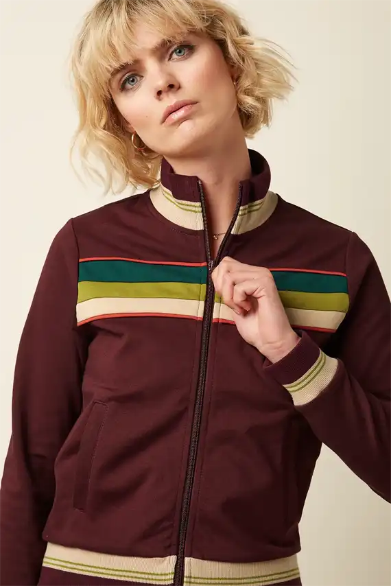 King Louie - Colorblock Col Jakke - Daytona Sweat - Porto Red