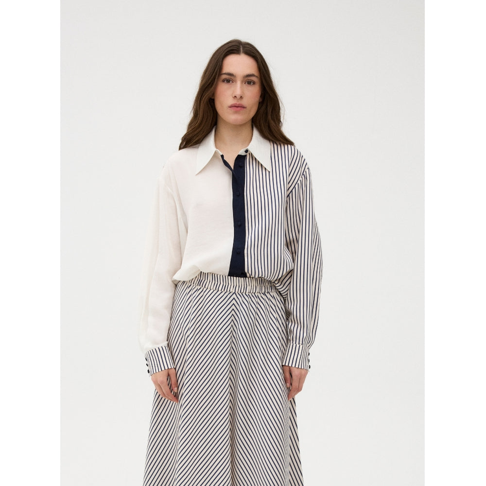 Gossia - Cecilie Skjorte - Navy Creme Stripes 