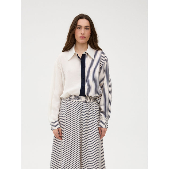 Gossia - Cecilie Skjorte - Navy Creme Stripes 