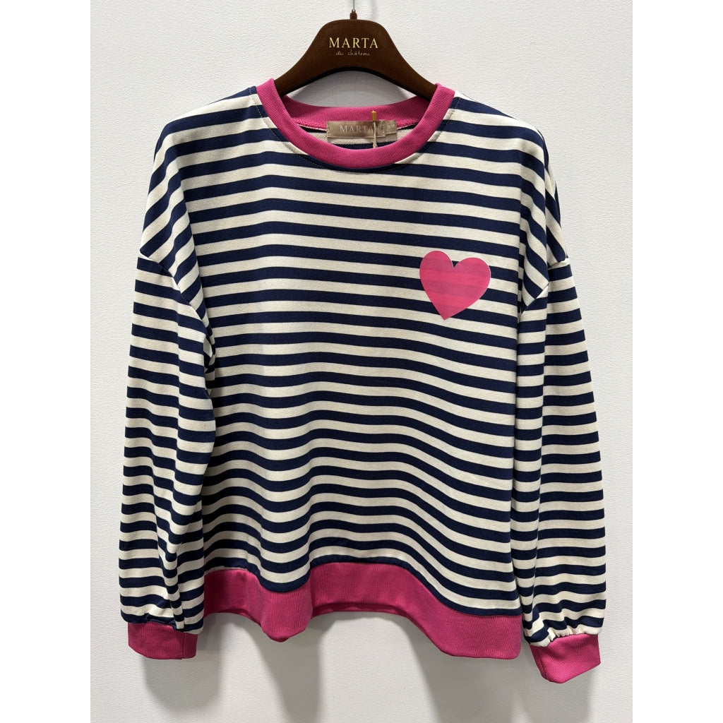 Marta - MdcVilda LS Tee - Navy/Fuchsia