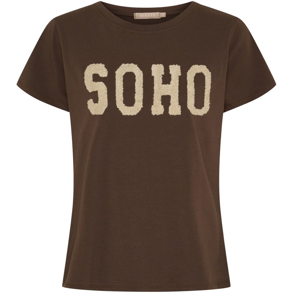Marta - Herdis Tee - Dark Brown/ Beige