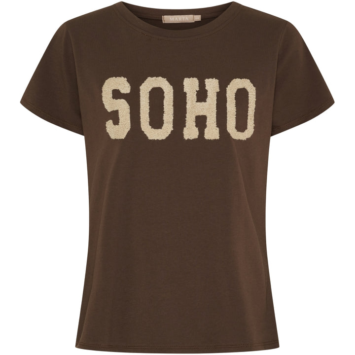 Marta - Herdis Tee - Dark Brown/ Beige