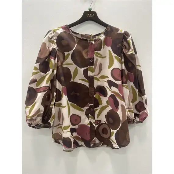 Marta - Evelina Skjorte - Brown Print