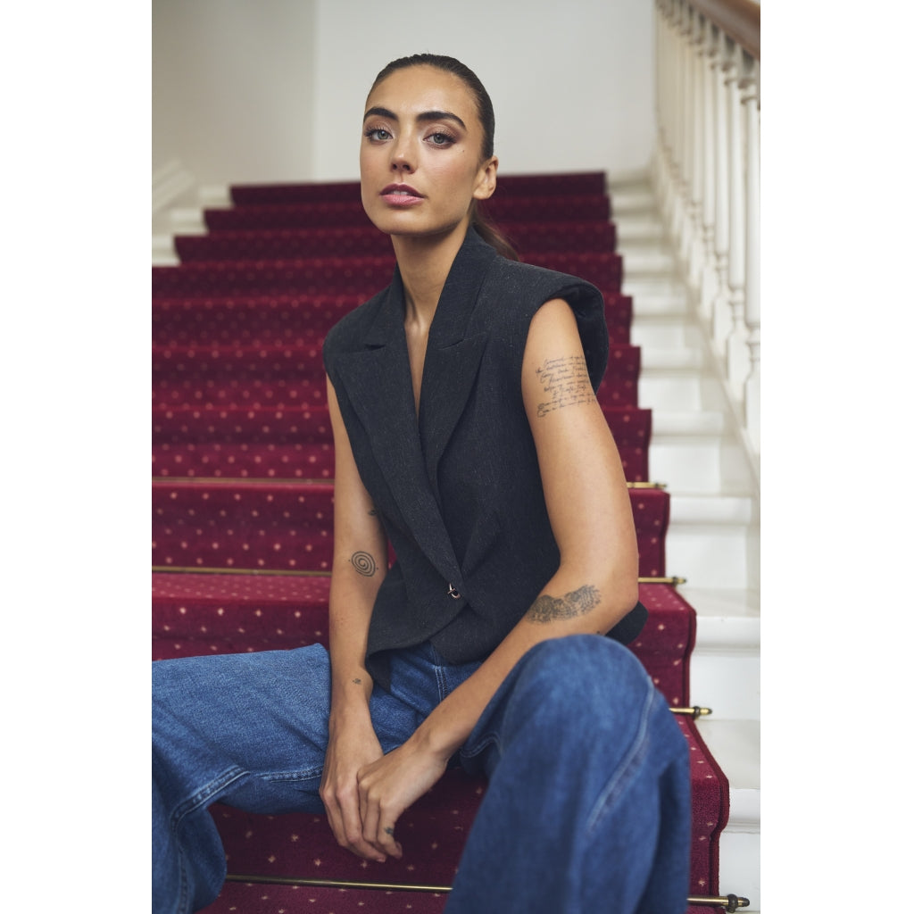 Gossia - Liana Waistcoat - Black Melange