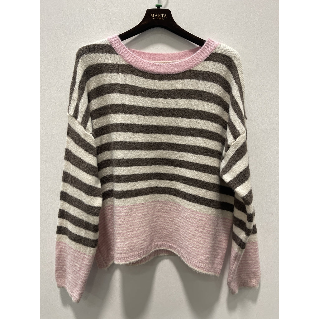 Marta - Elara Knit - Fango/Butter/Pink - One size