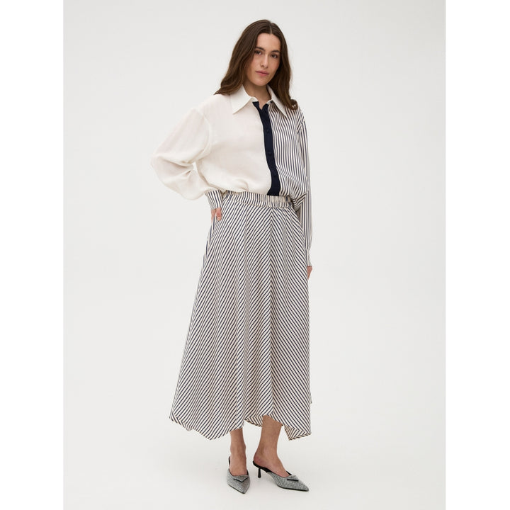 Gossia - Clorie Nederdel - Navy Creme Stripes