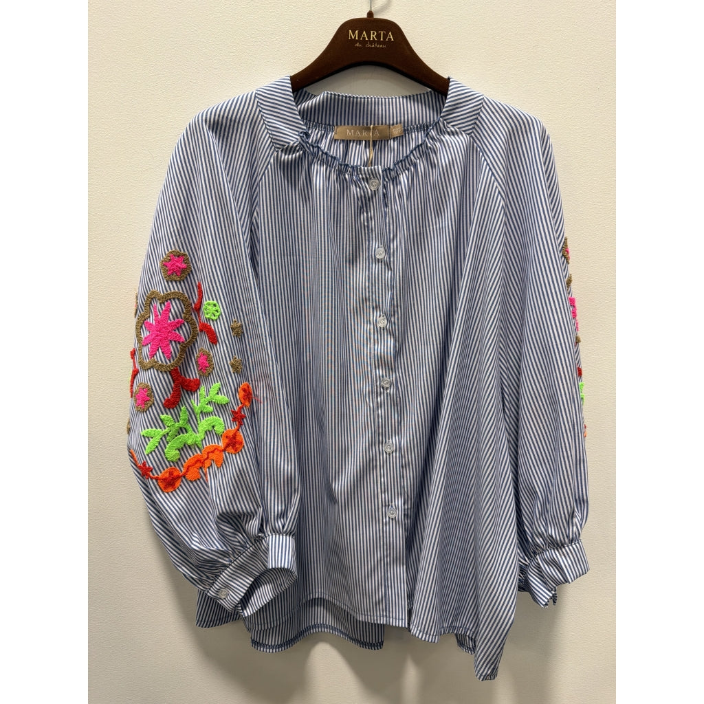 Marta - Aleta Shirt - Blue Denim Stripe - Onesize