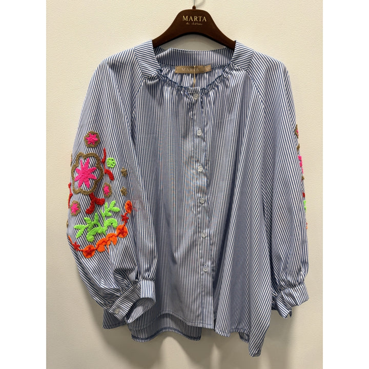 Marta - Aleta Shirt - Blue Denim Stripe - Onesize