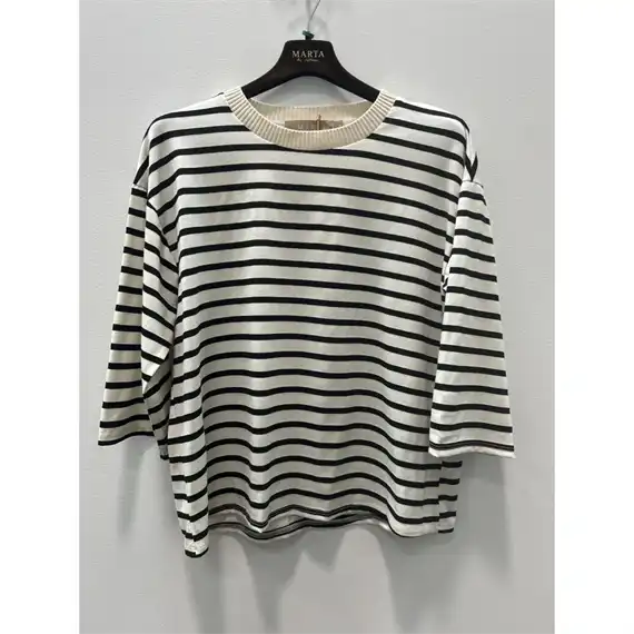Marta - Brooklyn T-shirt - Beige/Black