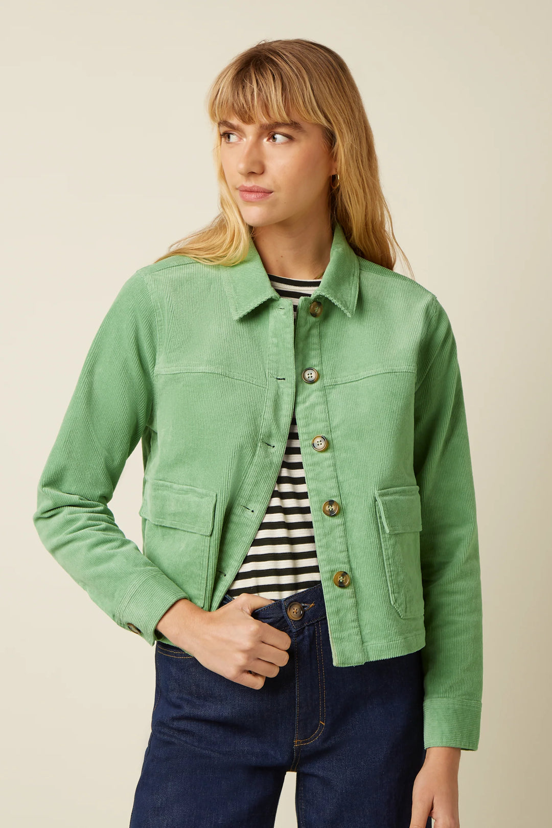 King Louie - Pearl Jakke Corduroy - Sprucestone Mint