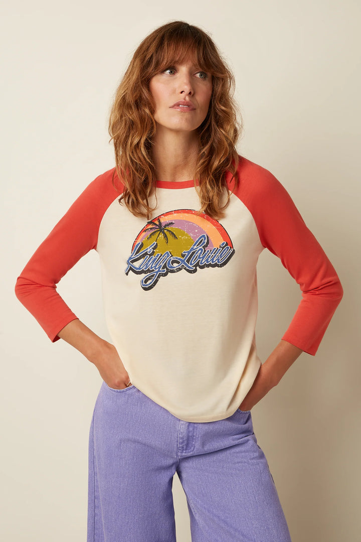 King Louie - Raglan T-shirt Placement Print - Summer Fig