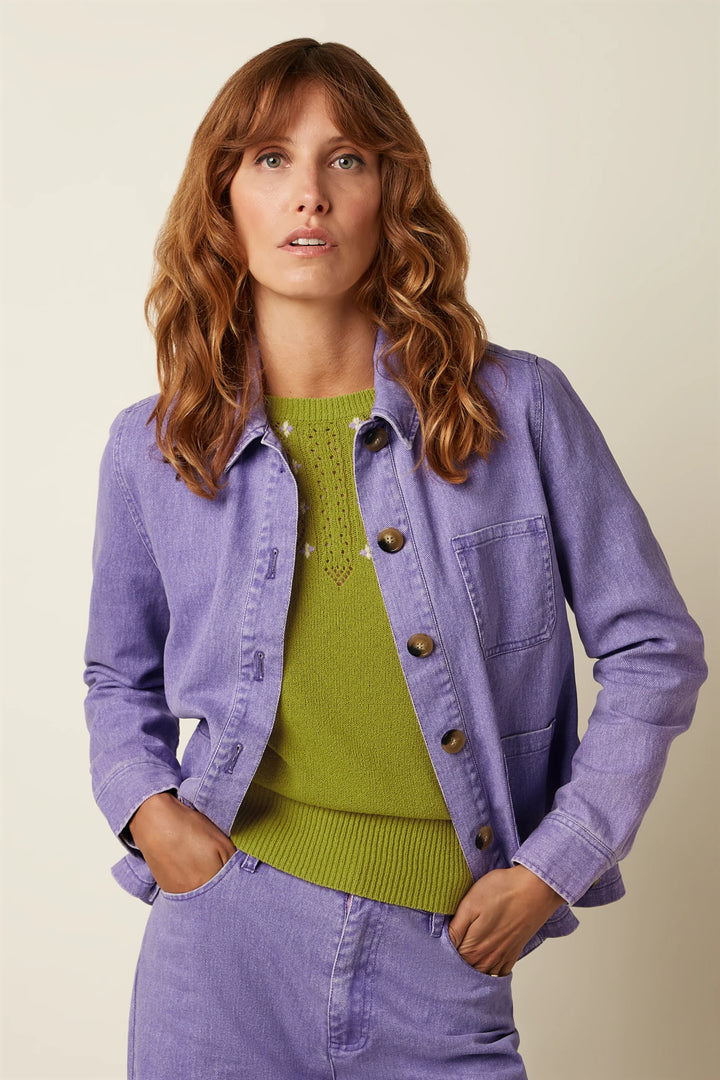 King Louie - Ellen Jakke - Colored Denim - Sheer Lilac