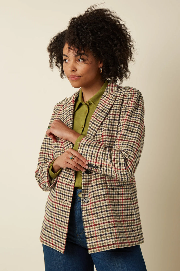 King Louie - Tula Blazer Basso Check - Marzipan