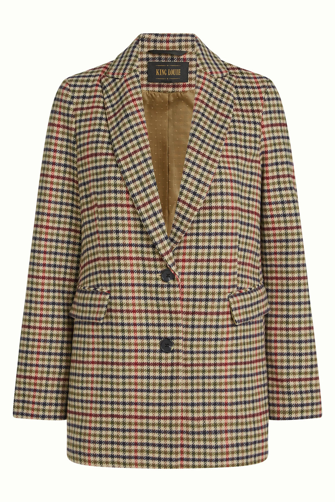 King Louie - Tula Blazer Basso Check - Marzipan