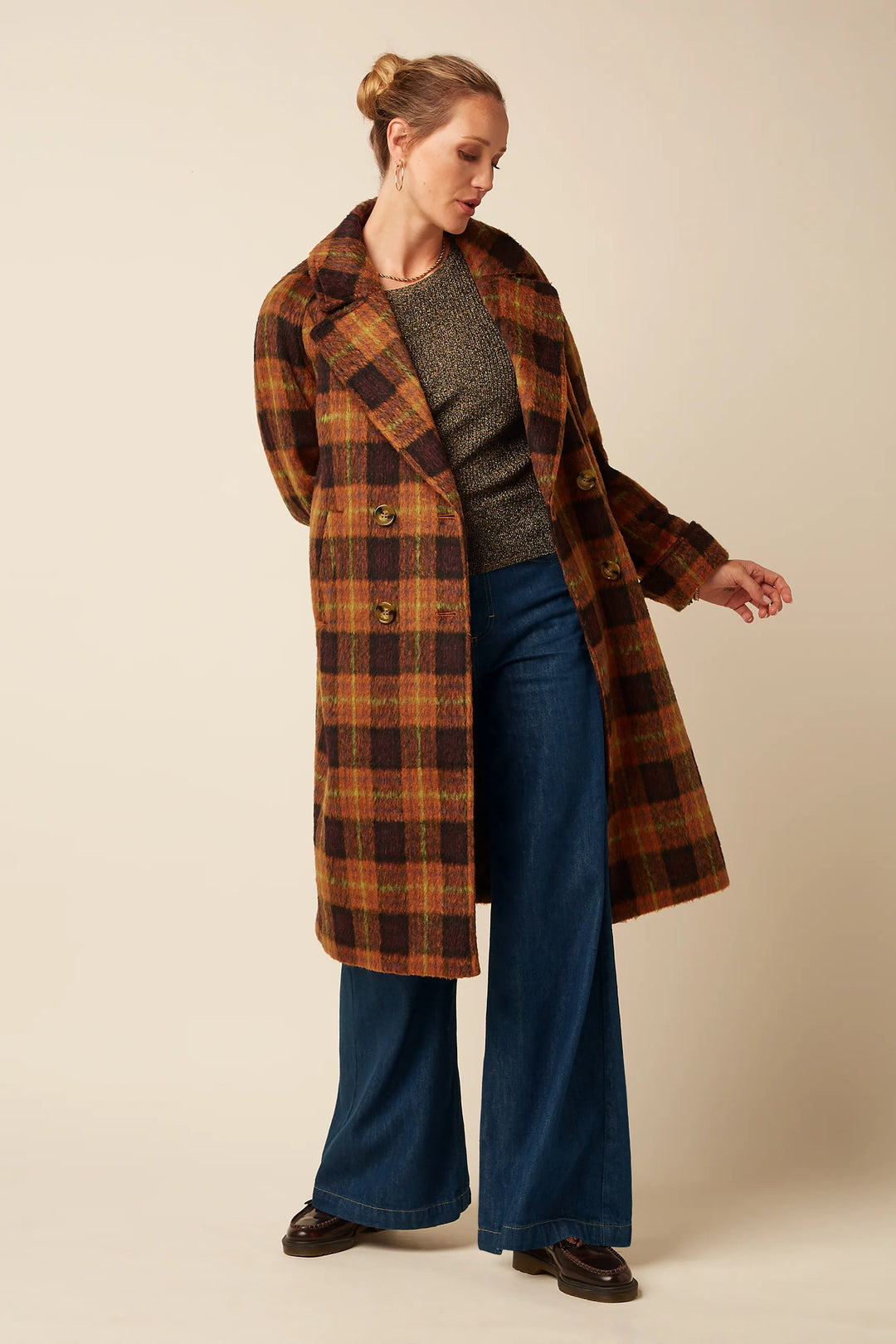 King Louie - Amelie Jakke Aloha Check - Spicy Brown