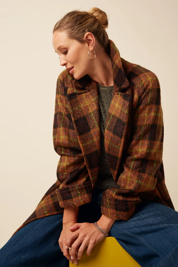 King Louie - Amelie Jakke Aloha Check - Spicy Brown