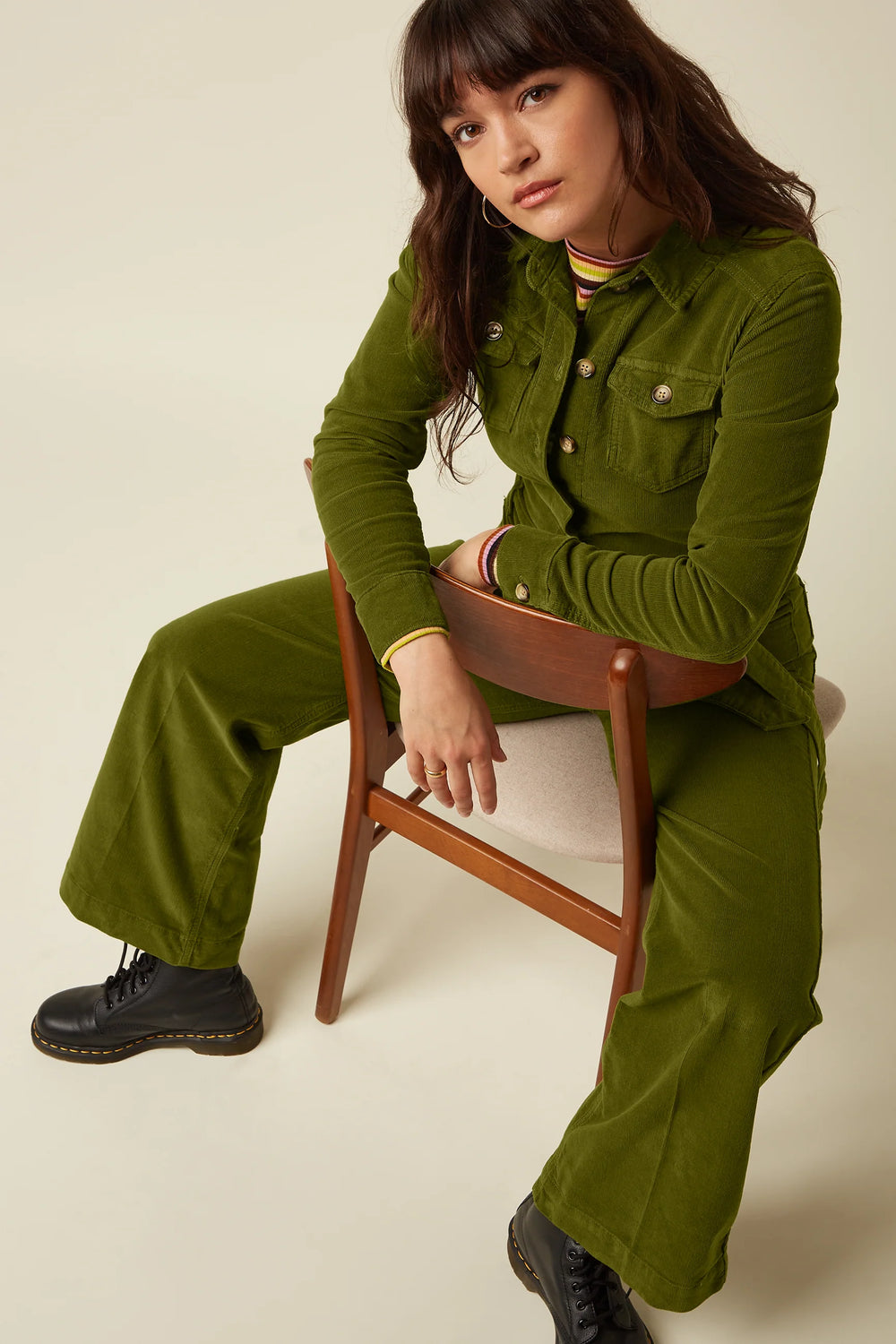 King Louie - Mia Jumpsuit - Babyfløjl - Posey Green