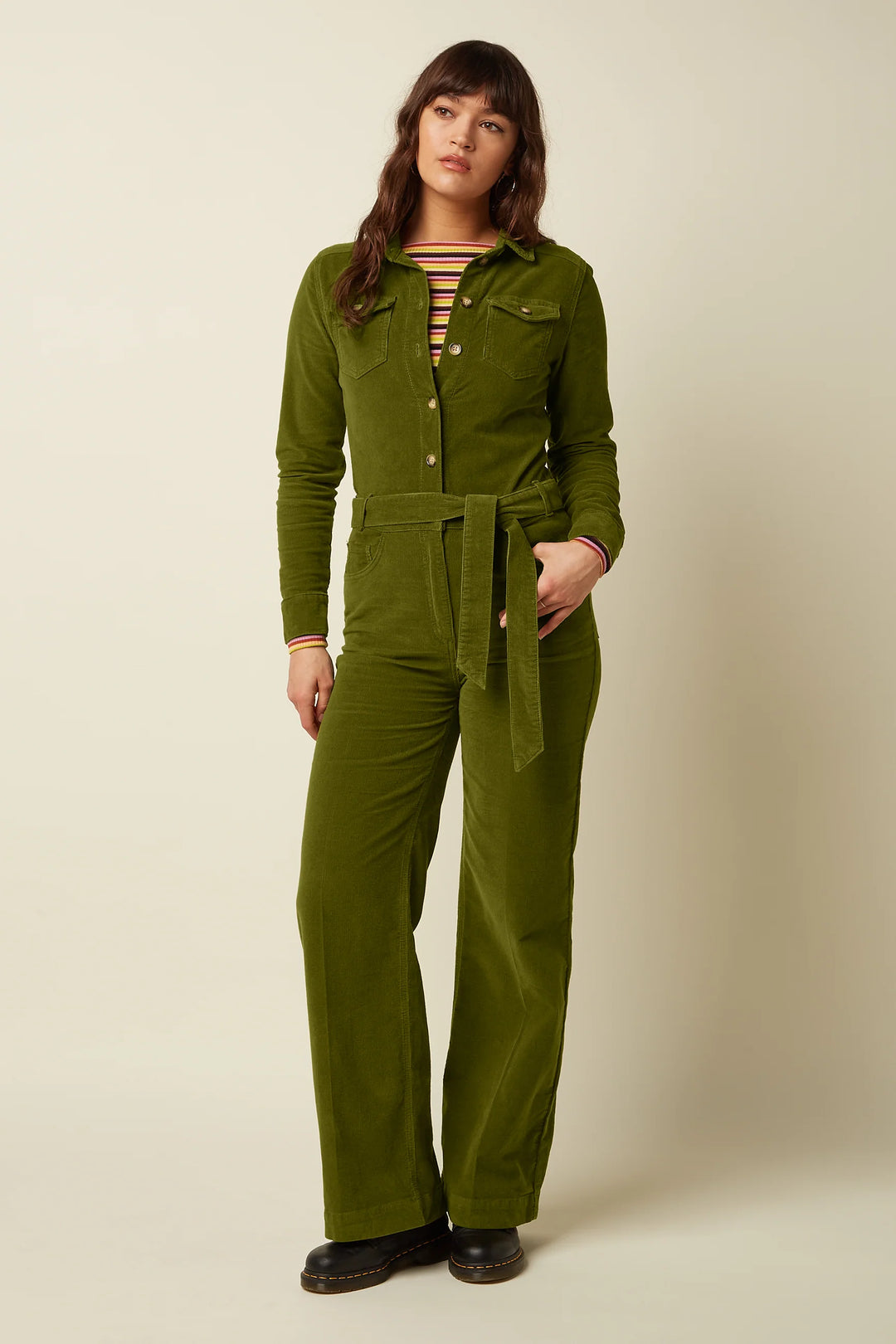 King Louie - Mia Jumpsuit - Babyfløjl - Posey Green