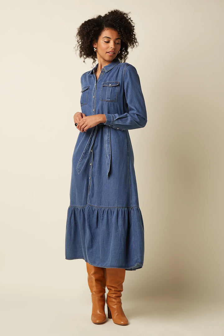 King Louie - Olive Ruffle Kjole Monrose - Denim Blue