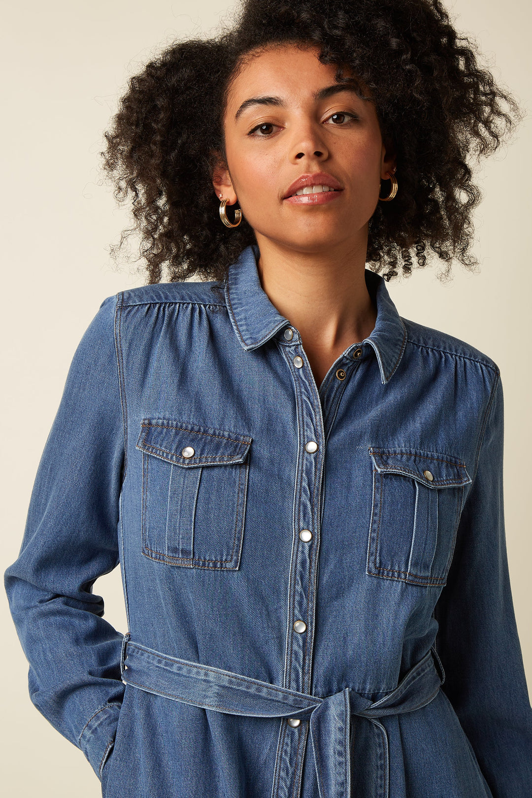 King Louie - Olive Ruffle Kjole Monrose - Denim Blue