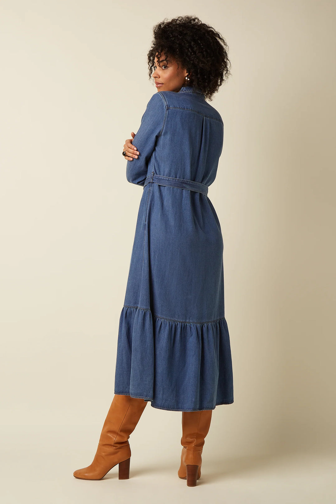 King Louie - Olive Ruffle Kjole Monrose - Denim Blue