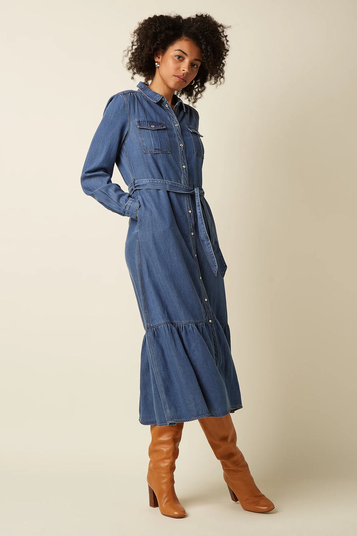 King Louie - Olive Ruffle Kjole Monrose - Denim Blue