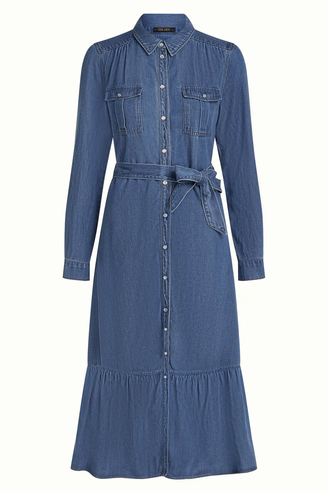King Louie - Olive Ruffle Kjole Monrose - Denim Blue