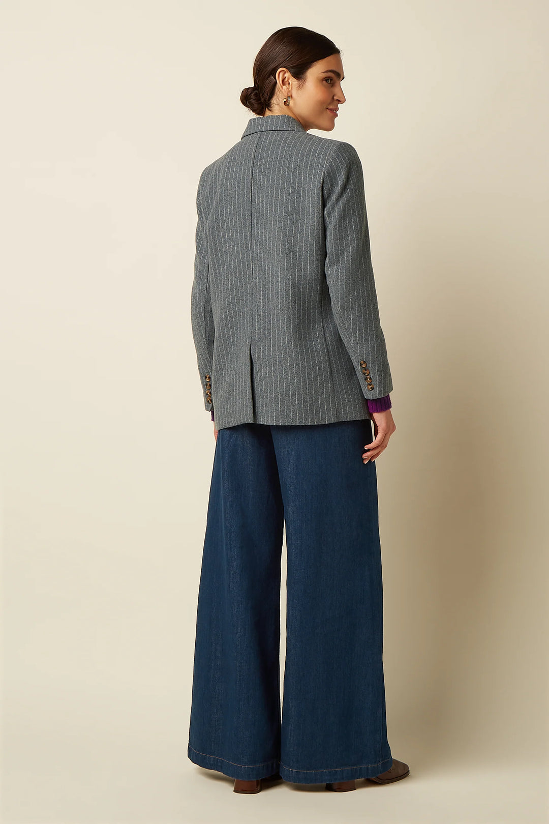 King Louie - Lea Blazer Brando Stripe - Grey Melange