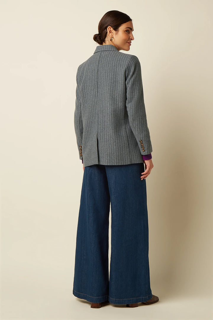 King Louie - Lea Blazer Brando Stripe - Grey Melange