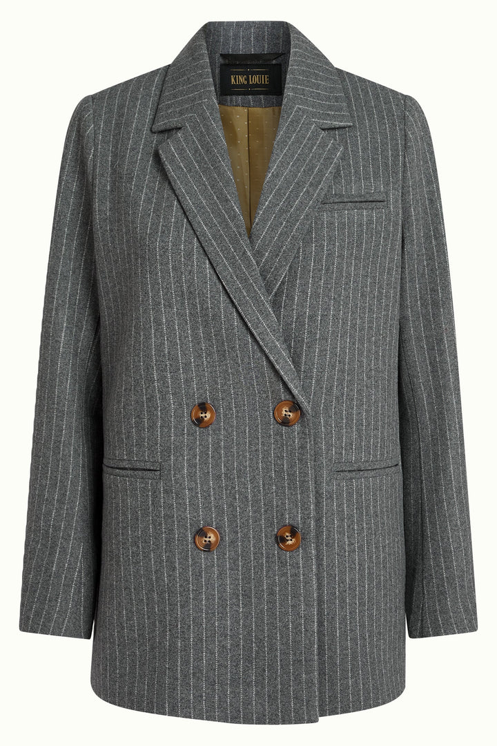 King Louie - Lea Blazer Brando Stripe - Grey Melange