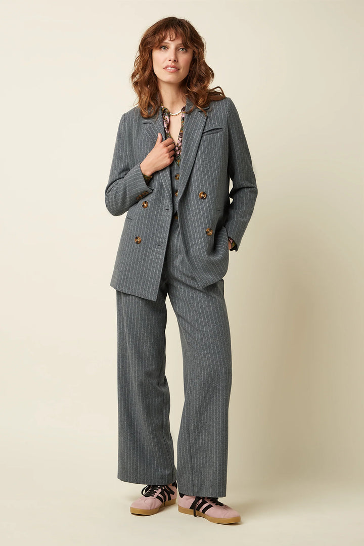 King Louie - Lea Blazer Brando Stripe - Grey Melange