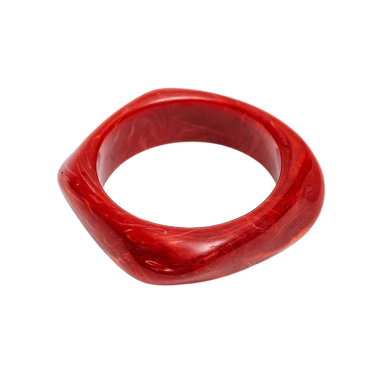 Bow 19 - Big square armbånd - Red marble