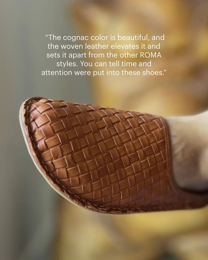 VIBAe - Woven Leather Sandals - Cognac brown
