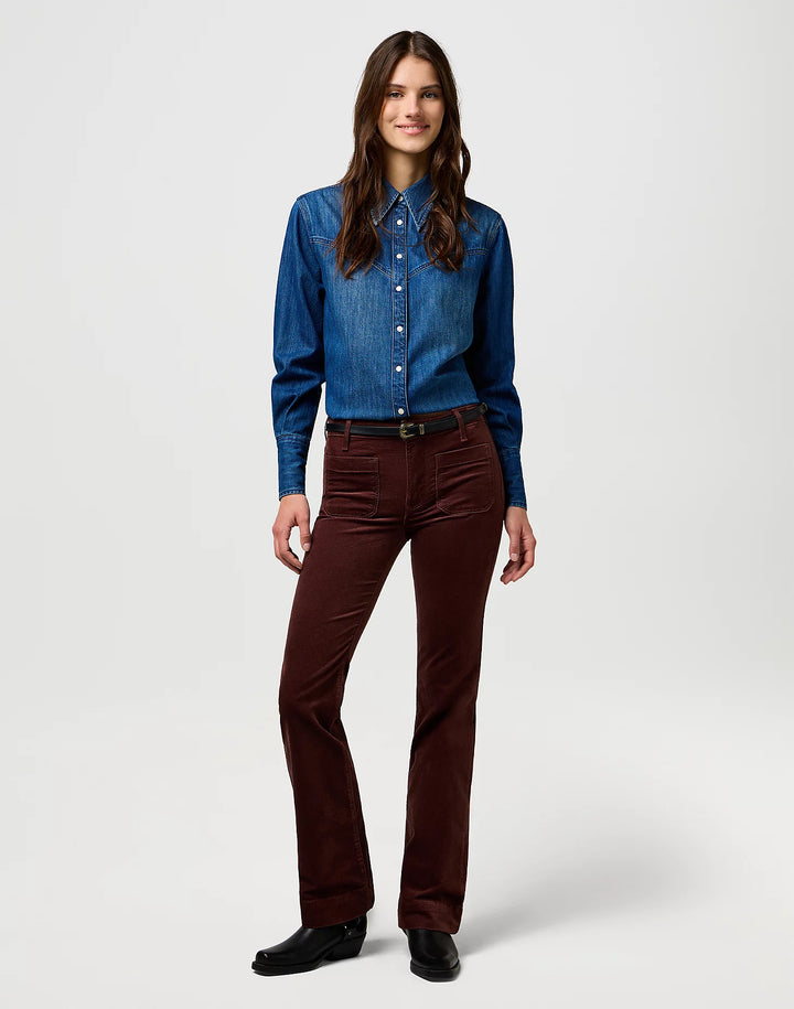 Wrangler - Flare Jeans - Mahogany