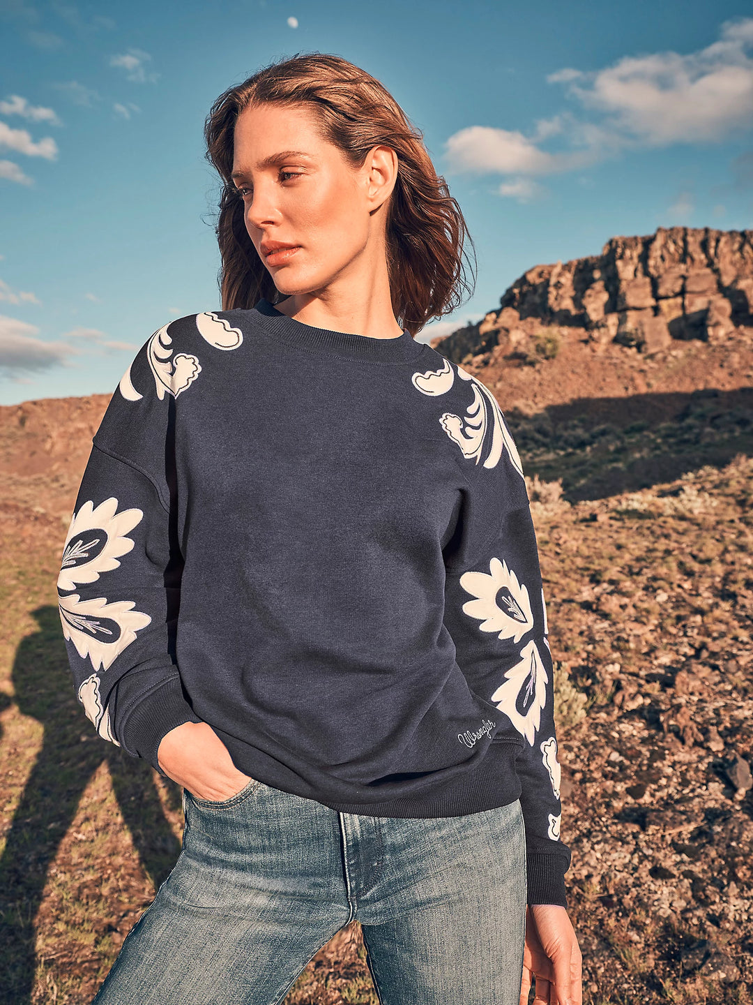 Wrangler - Applique Sweatshirt - Dark Navy