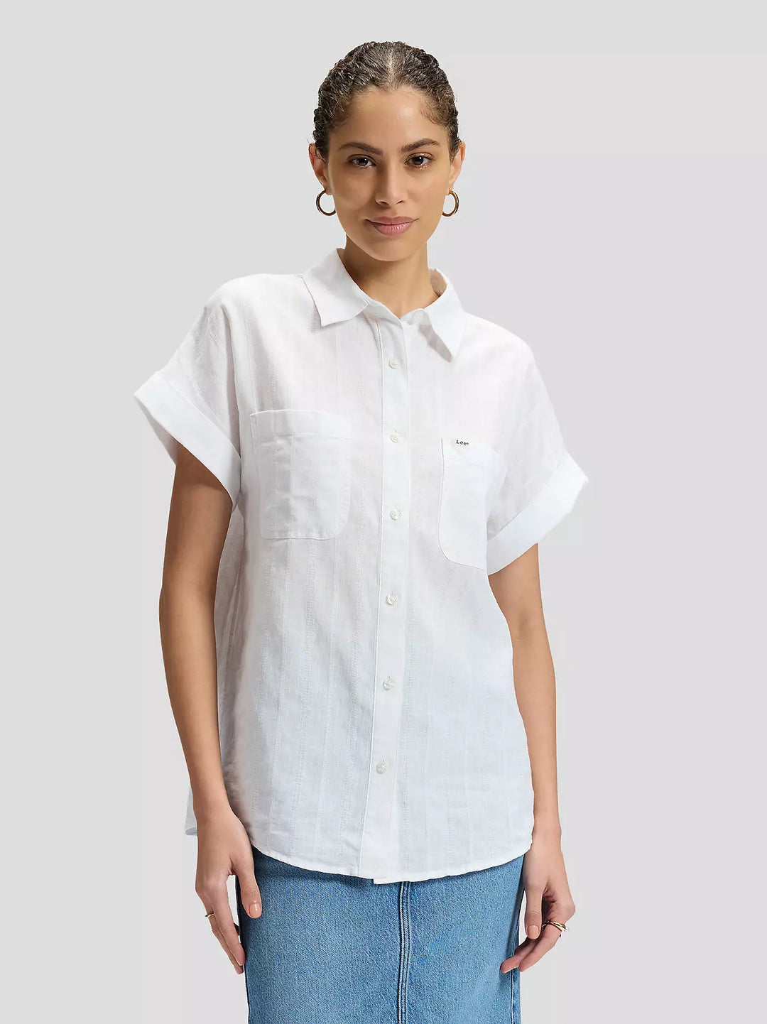 Lee - SS Loose Utility Skjorte - Bright White