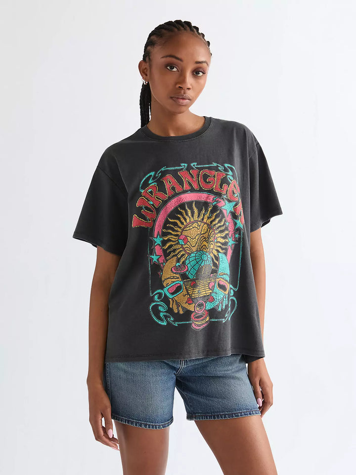 Wrangler - Girlfriend tee - Faded black
