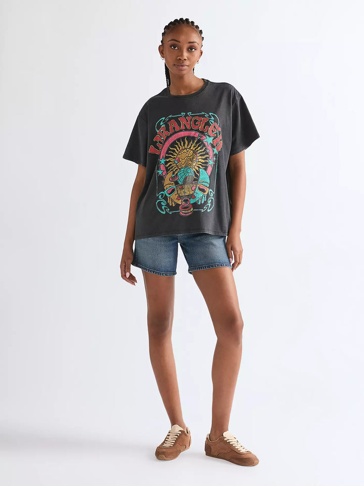 Wrangler - Girlfriend tee - Faded black