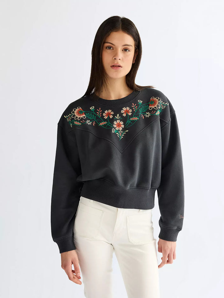 Wrangler - Embroidered sweat - Faded Black