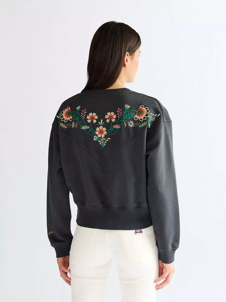 Wrangler - Embroidered sweat - Faded Black