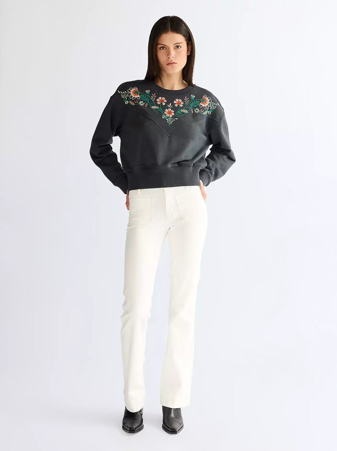 Wrangler - Embroidered sweat - Faded Black