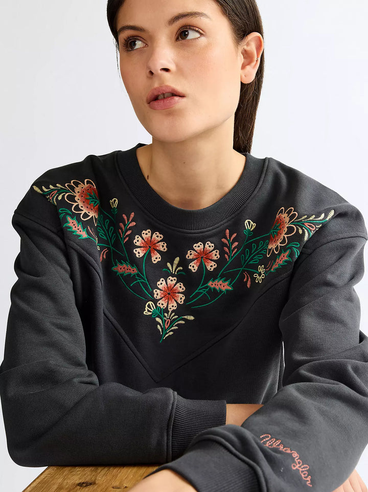 Wrangler - Embroidered sweat - Faded Black