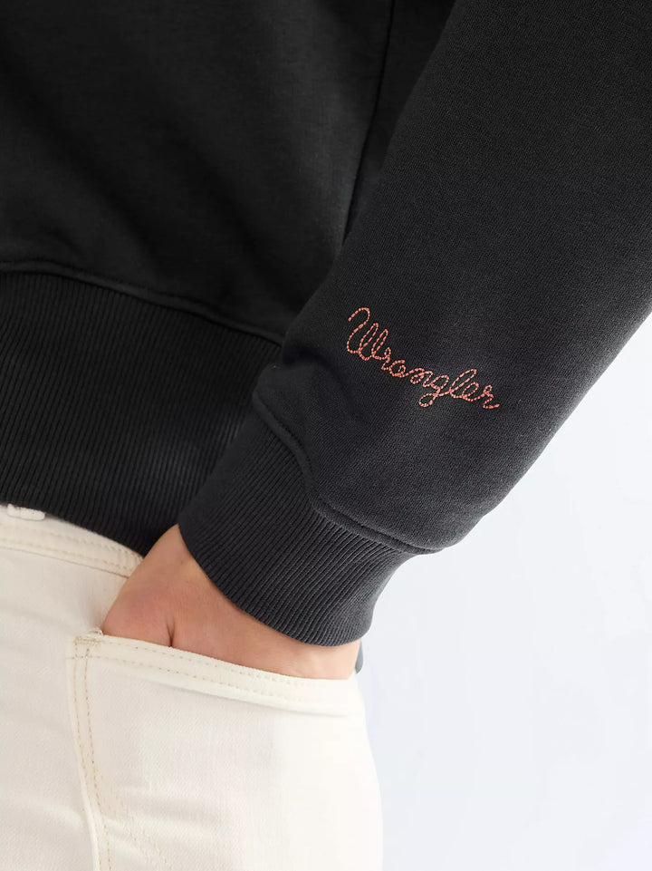 Wrangler - Embroidered sweat - Faded Black