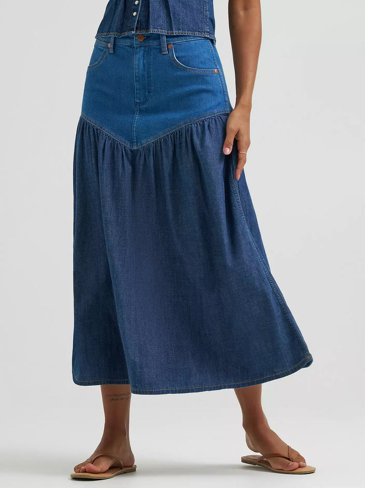 Wrangler - Basque waist skirt - Lone rider