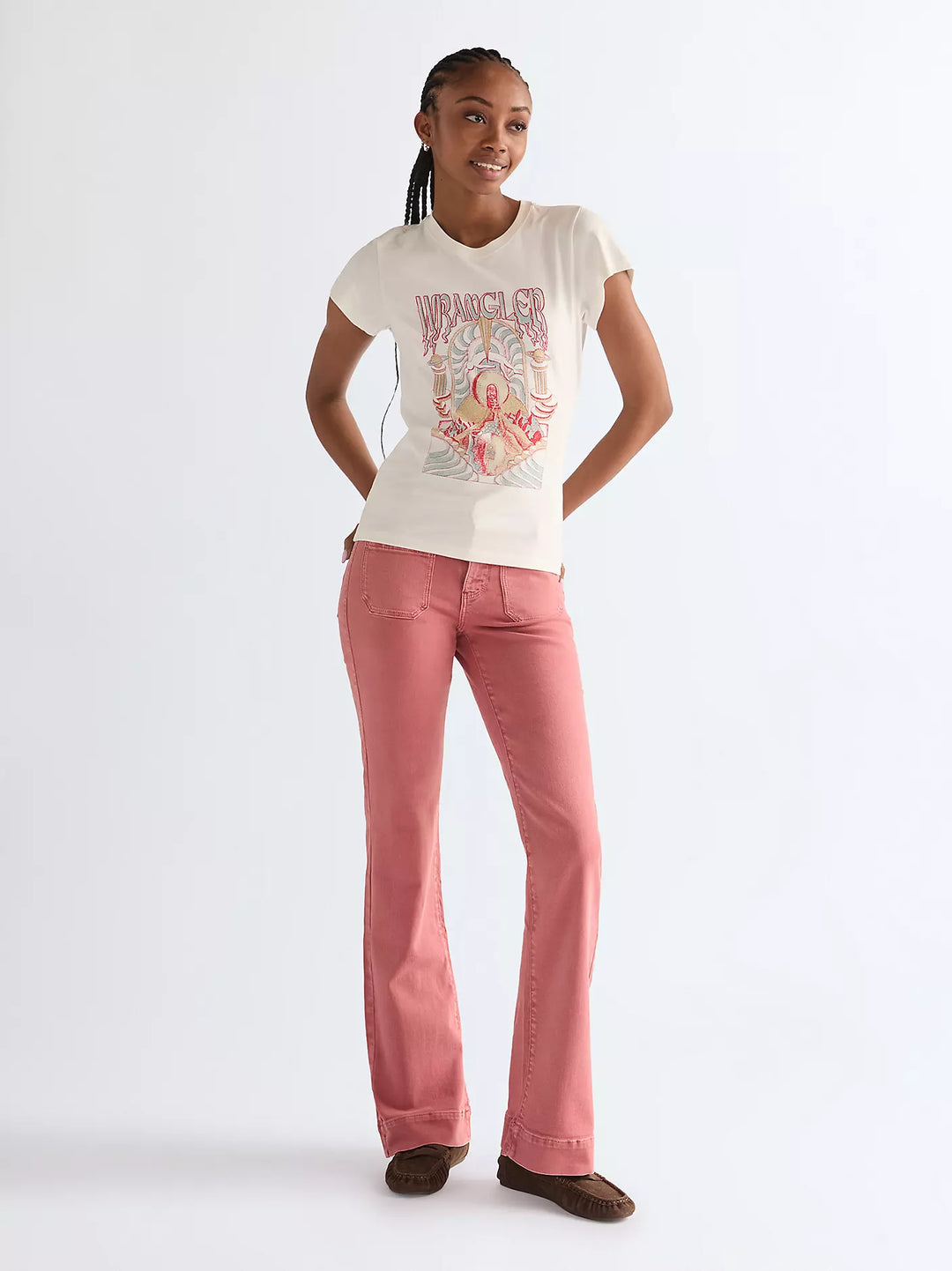 Wrangler - Flare Jeans - Washed Red