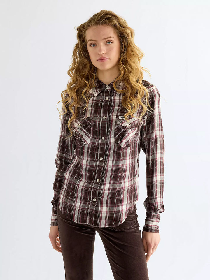 Wrangler - Western Skjorte - Chocolate Torte