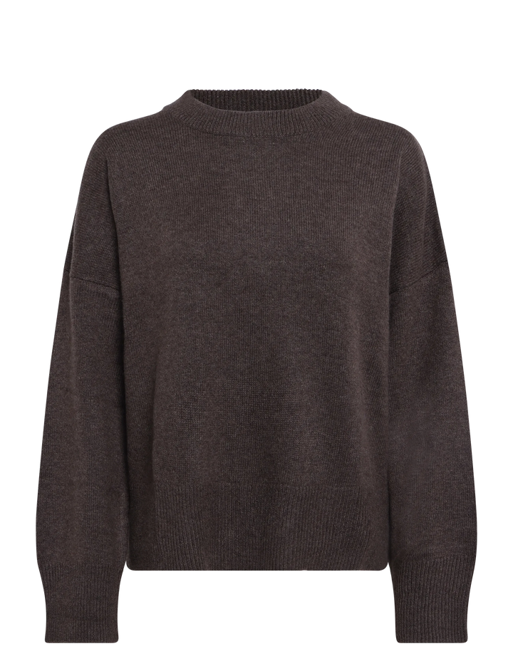 Davida - Boxy O-neck Sweater - Dark Chocolate