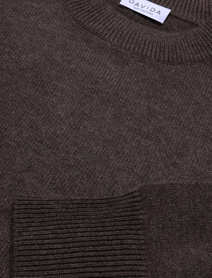 Davida - Boxy O-neck Sweater - Dark Chocolate