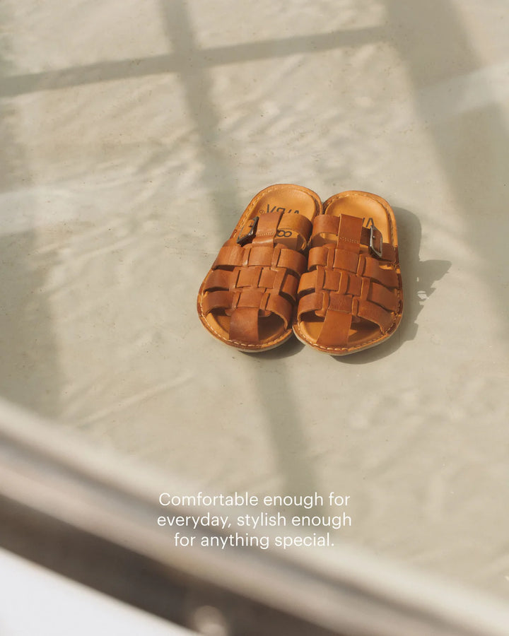 VIBAe - Amalfi Leather sandal - cognac brown